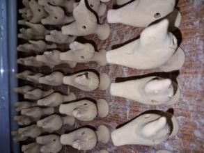 Lemerje. Air-dried whistles from potter Štefan Zelko in Lemerje, 21. May 2022. Photo archive PMMS.